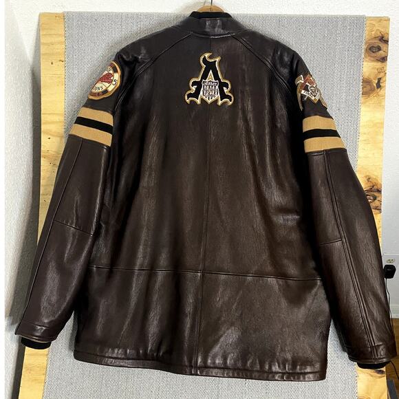 Avirex Vintage Leather Bomber Jacket Men 4XL Brown Star Series 75 New York Lions - Picture 12 of 16